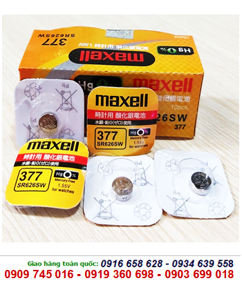 Pin đồng hồ Maxell SR626SW/377 Silver Oxide 1.55v Made in Japan
